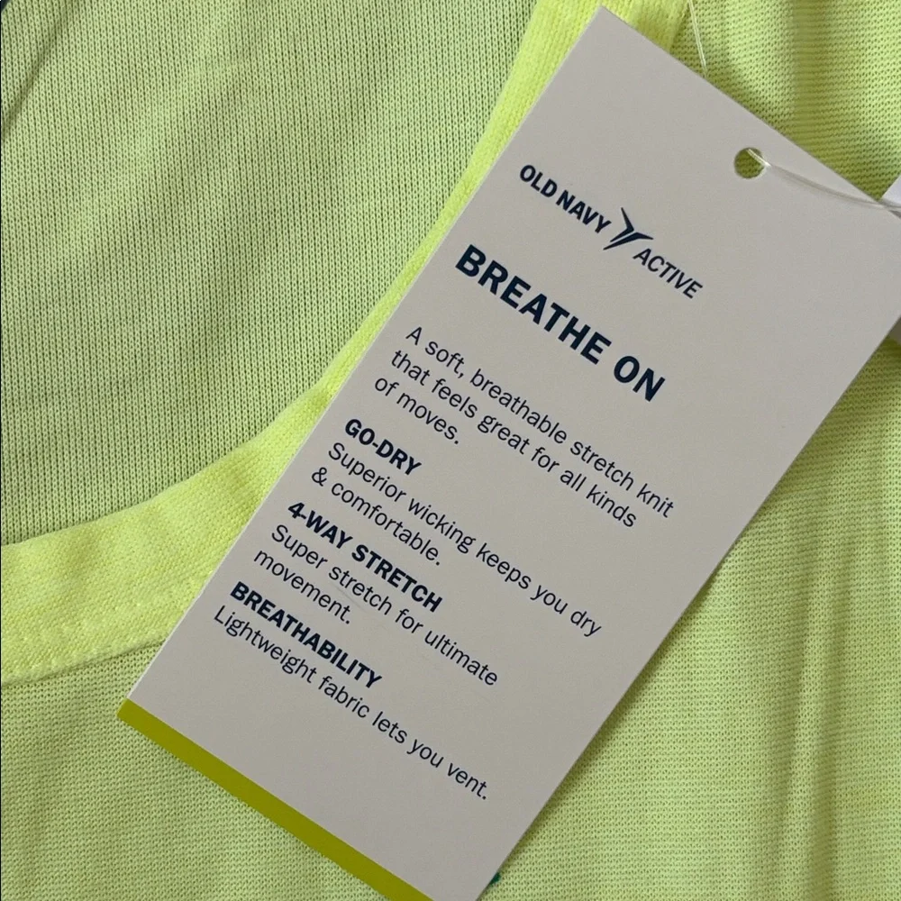 Old Navy Girls Breathe On Active Side Wrap Tank Top in Light Bulb Neon